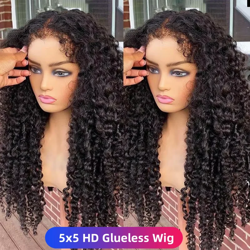 250 Density 13x6 Hd Afro Kinky Curly Wig 100% Human Hair 13x4 4c Edges Frontal Deep Wave Curly Lace Front Wigs For Women on sale image 2