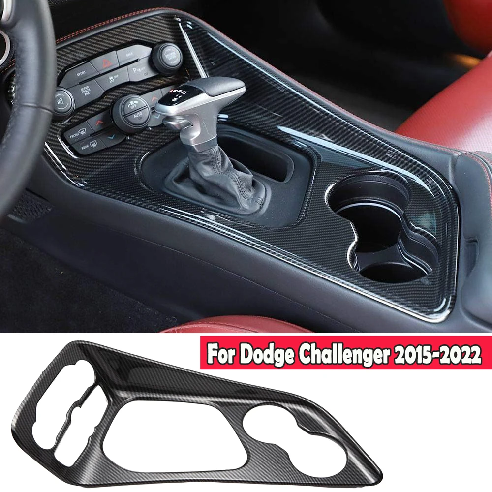 

Car Center Console Gear Shift Panel Protective Cover Stickers Trim For Dodge Challenger 2015-2022 ABS Decora Interior Mouldings
