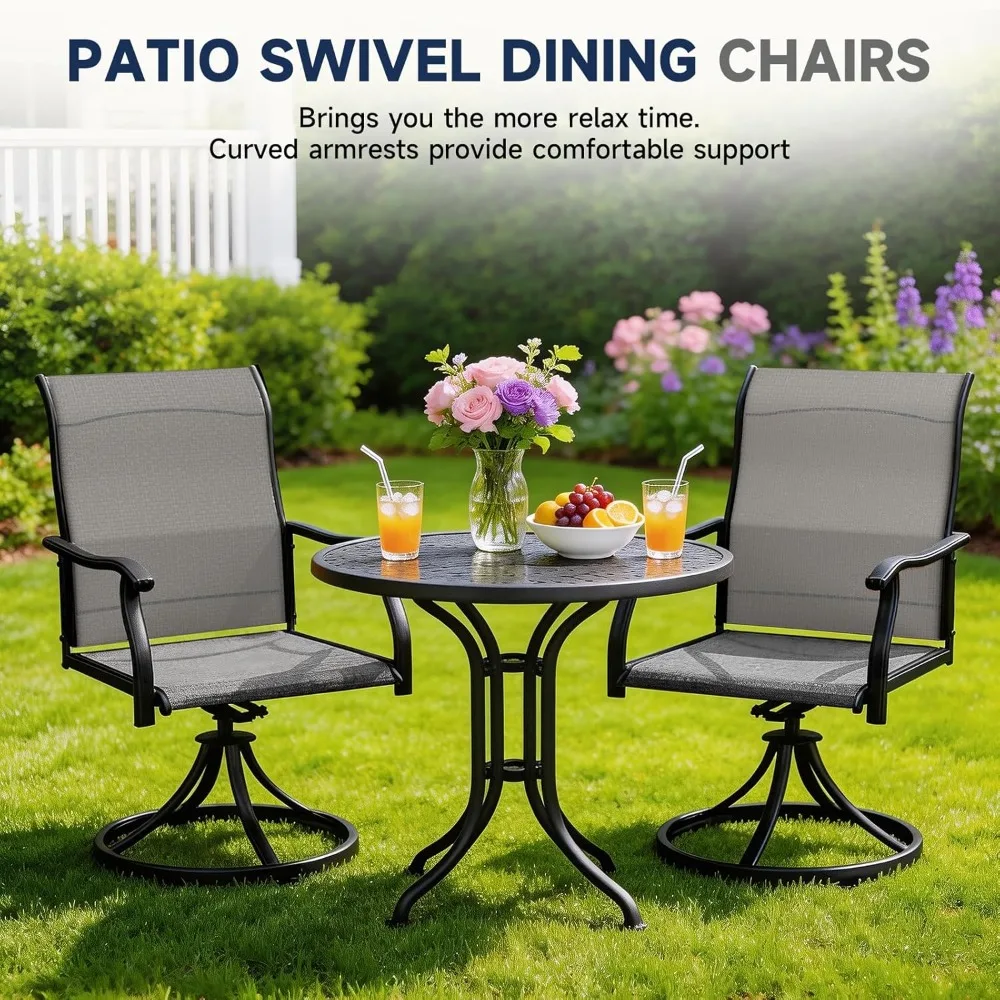 

2-Piece Swivel Dining Chairs, Outdoor Patio Bistro Chairs, Customized