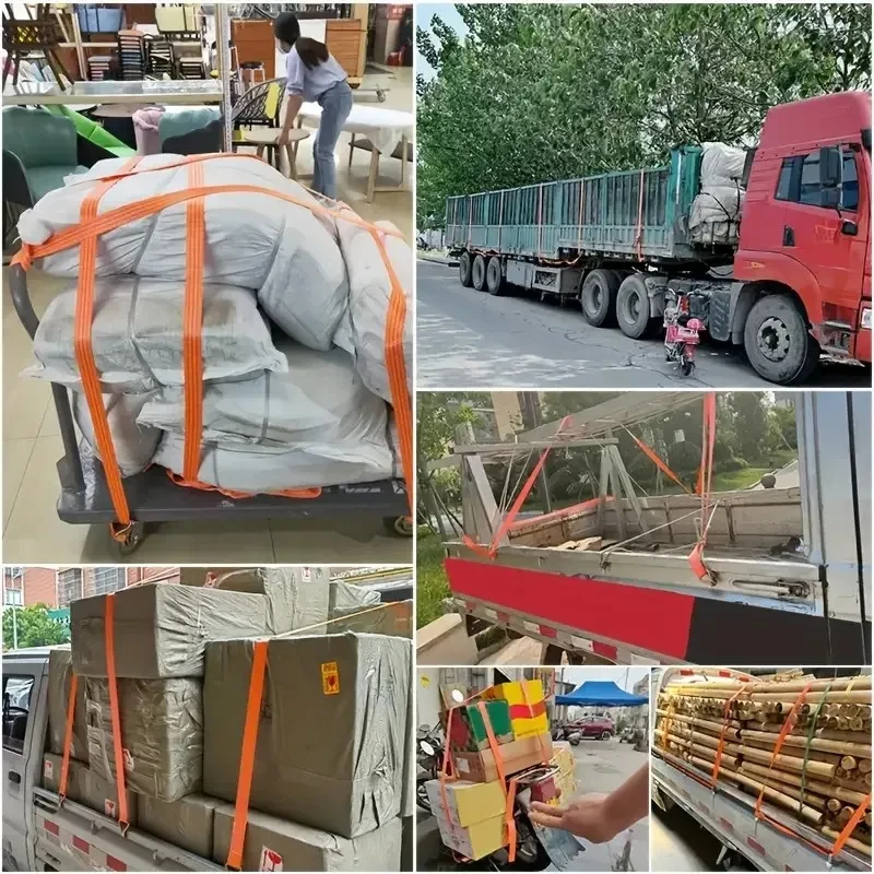 Frachtgurt mit Ratschenverschluss, Spannvorrichtung für Gütertransport, Zurrgurt für Gepäck und Waren, Outdoor-Camping – Detail 9