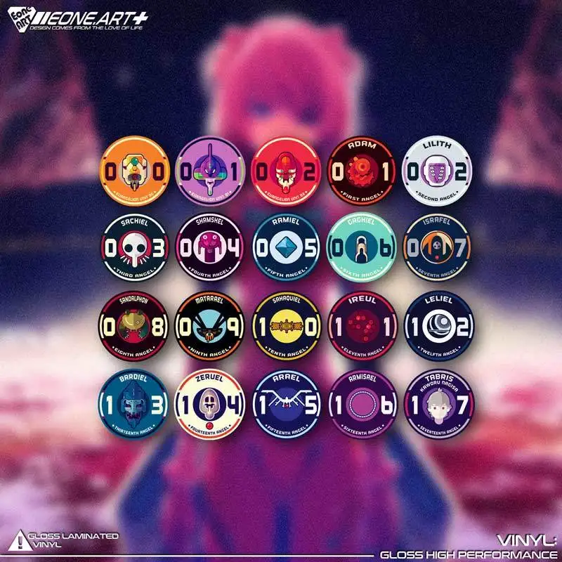 

Cartoon Anime Small Reflective Car Sticker EVA Evangelion 20 Model Element 2D Mobile Phone PAD Computer Helmet Sticker