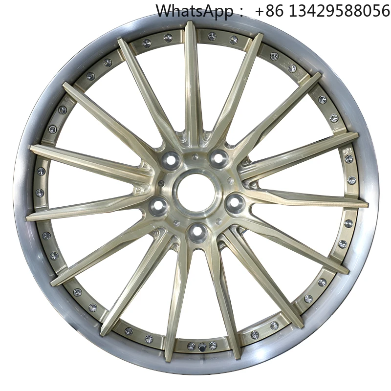 

New RWE Custom 19-inch 4-Piece Racing Wheel Rim Brushed Champagne Gold Finish Forged Aluminum Alloy 5x114.3 20mm 70mm Universal