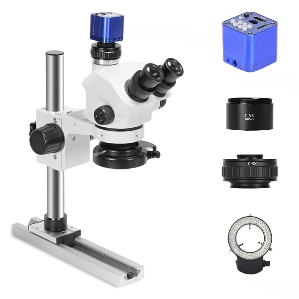 

Slide rail trinocular binocular microscope 7-50 times continuous magnifying glass