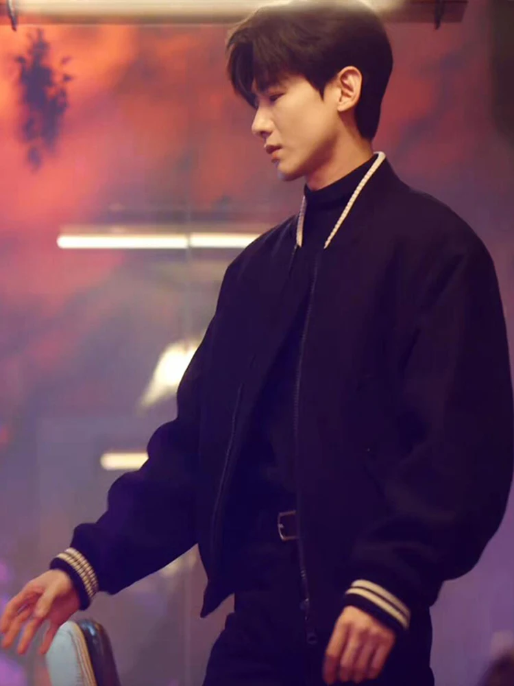 

Мужской бейсбольный костюм White Jingting: весенне-осенняя коллекция, стильный и удобный, в американском стиле, приталенный крой, верхняя одежда