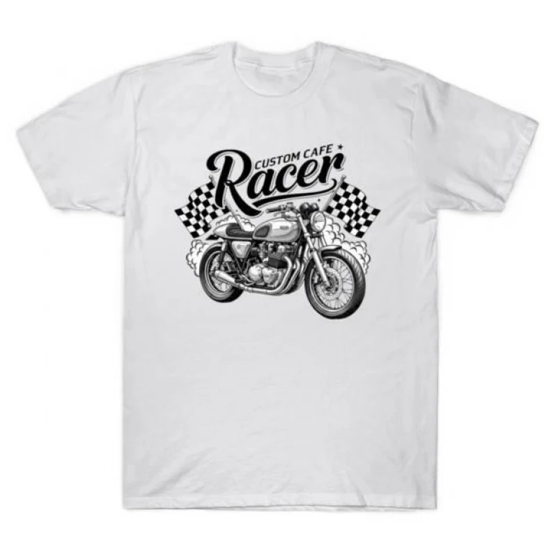 0427 Cafe Racer Speed & Style Retro Motorcycle Gift T-Shirt for bikers 100% cotton Short sleeve Graphic clothes All size Tee