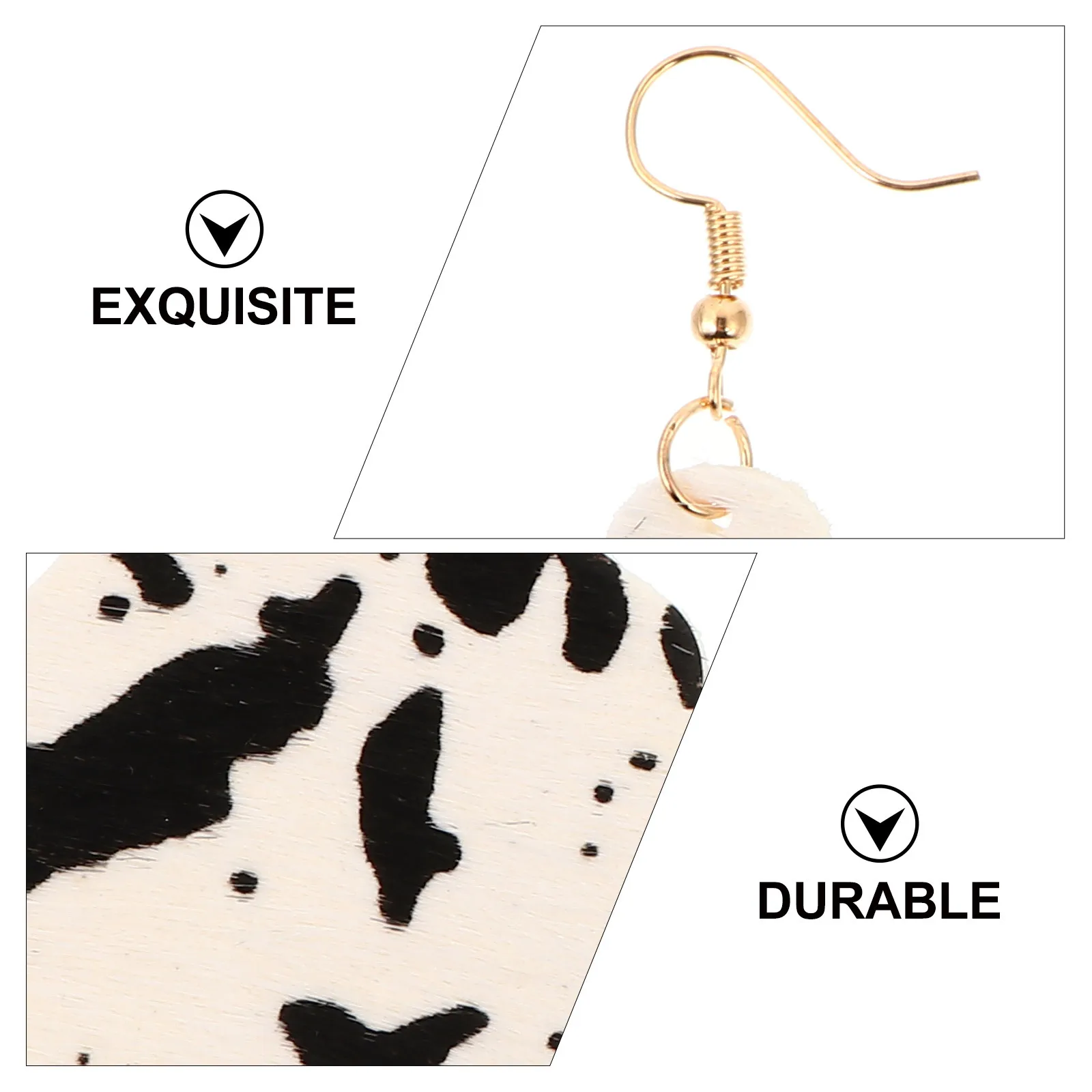 

2Pairs Cow Pattern Earrings for Women Stylish Dangle Ear Decorations Smooth Exquisite Outline Fashionable Gift All