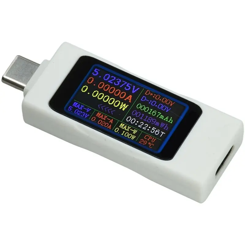 PHFU-Type-C Digital Display Voltmeter Ammeter DC Voltage Current Meter Tester Power Bank Phone Tester