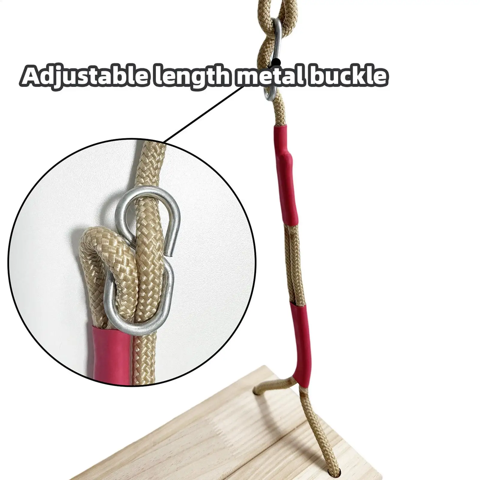 أرجوحة خشبية خارجية للأطفال مقعد أرجوحة مع حبل قابل لضبط الارتفاع للبالغين، معدات ترفيهية ذات سعة تحميل قوية للأطفال