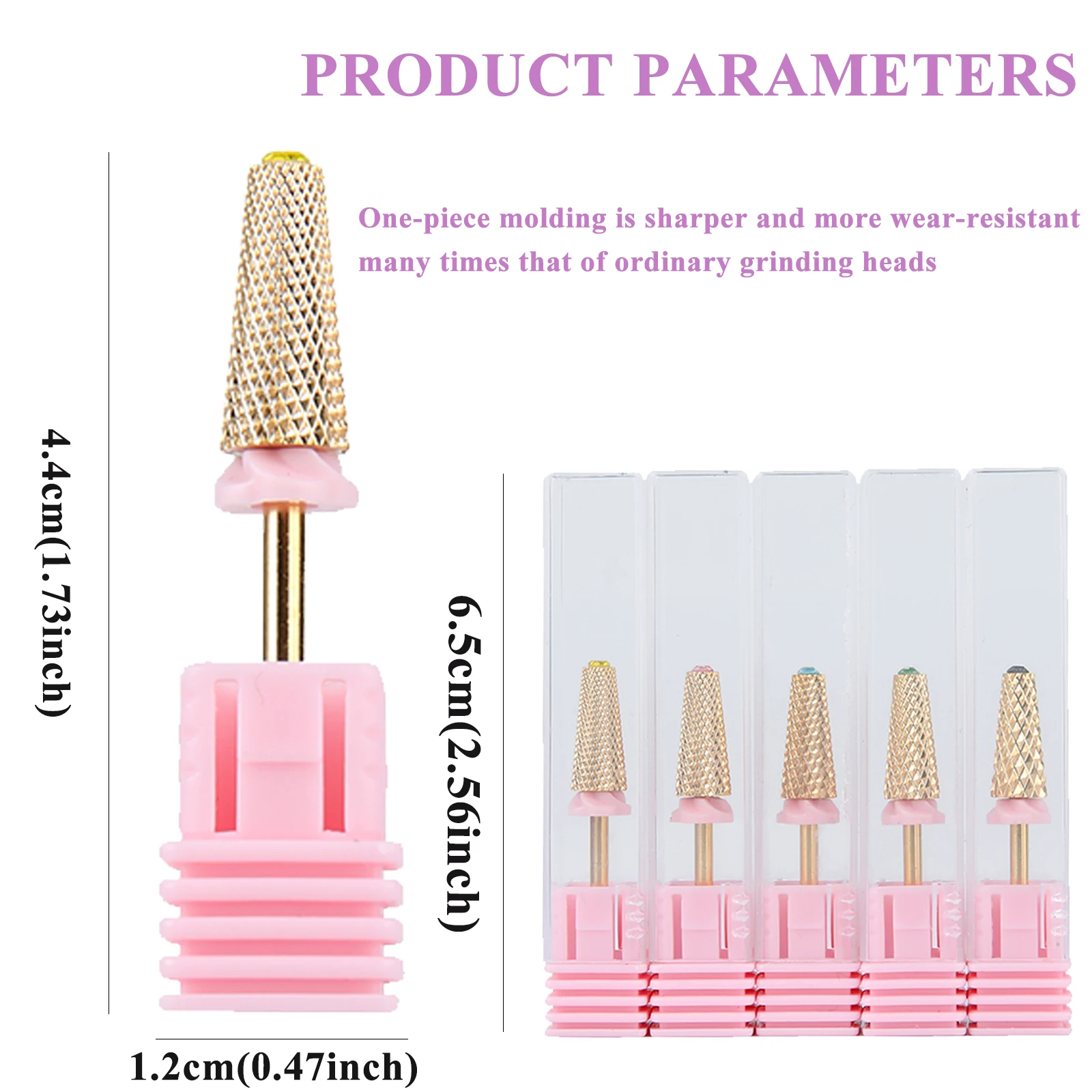 1 قطعة 5 في 1 التنغستن الصلب مسمار لقمة ثقب مع طرف مسنن اكسسوارات مثالية ل تدريبات مانيكير الكهربائية ملفات الأظافر #6