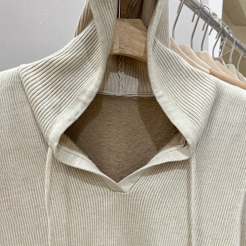 Francuska świąteczna bluza wełniana z długim rękawem, damska, modna, codzienna, jesienno-zimowa.