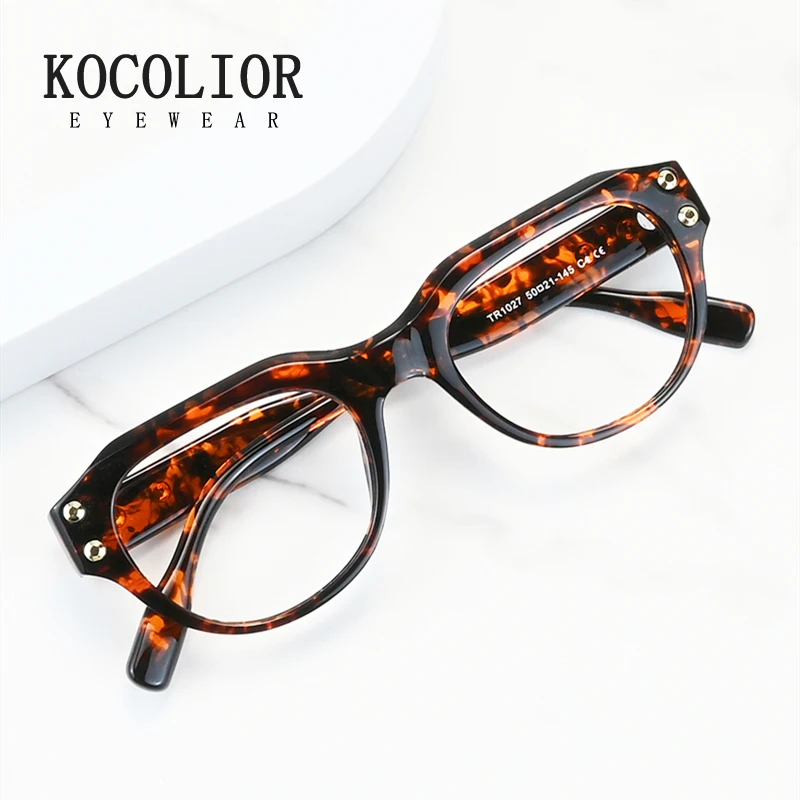 KOCOLIOR New Retro TR Blue Light Blocking Reading Glasses Women Computer Optics Eyeglasses Prescription Glasses Men Brand Design