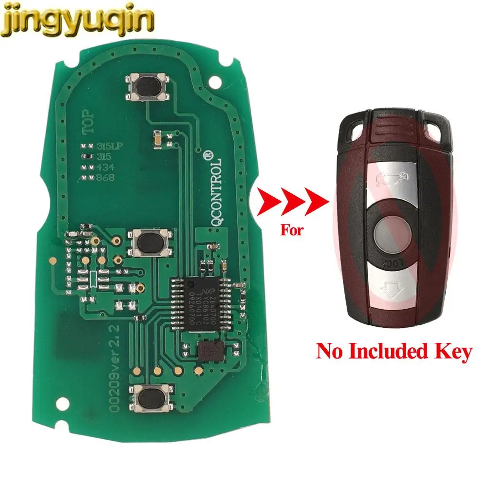 Jingyuqin Remote Car Key Circuit Board 315/433/868MHz PCF7953 FSK For BMW 1 3 5 7 Series CAS3 System X5 X6 Z4 HalfSmart 3BTNS