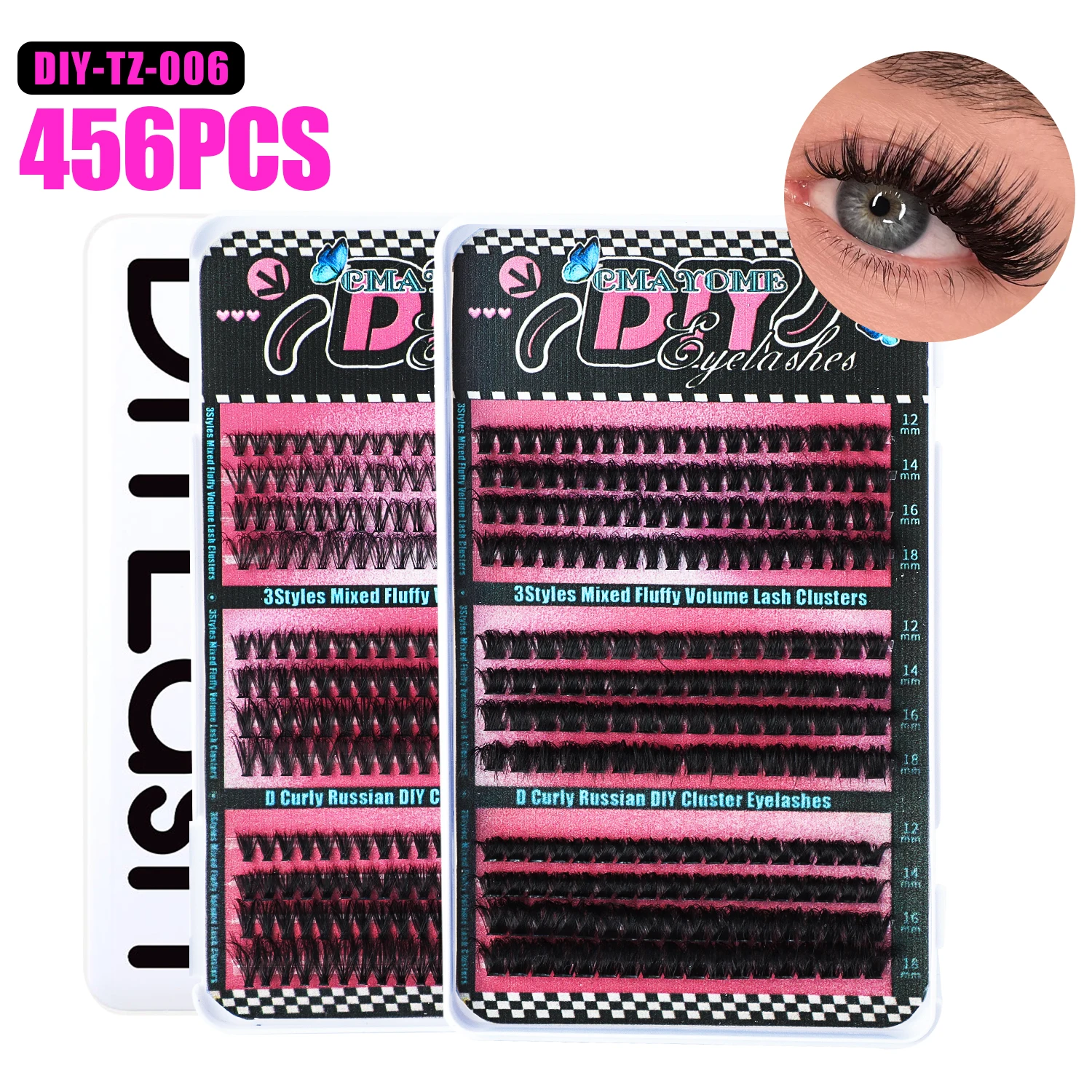 Lash Clusters 40D-D-9-16MIX 456 Clusters False Eyelash 60D 80D 100D Individual Lashes Cluster DIY Eyelash extension Set