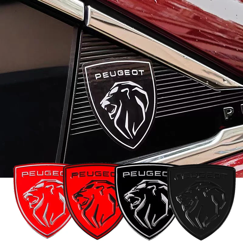 3D Car Accessories Trunk Body Window Side Metal Badges Sticker For Peugeot 408 308 3008 Rifter 5008 508 2008 208 301 RCZ 407 205