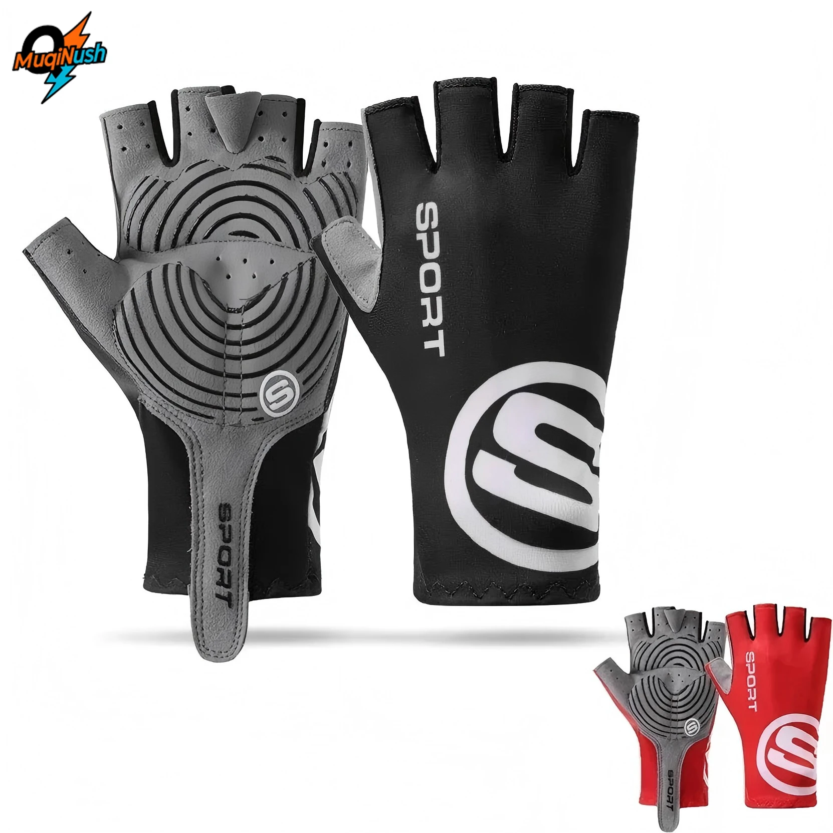 

MuqiNush Light Weight Half Finger Gloves For Men Women with Anti-Slip Sunscreen Anti-UV for Outdoor Cycling Workout Training