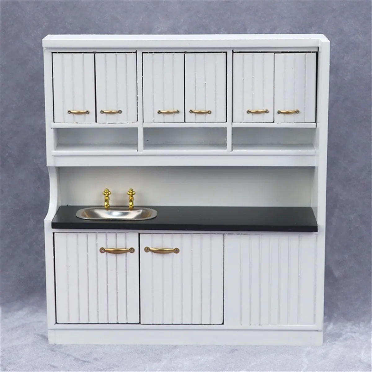 1Set White Kitchen Cooking Table Set 1/12 Dollhouse Decoration Ornament Kitchen Miniature Scene Model Doll Toys-A12I