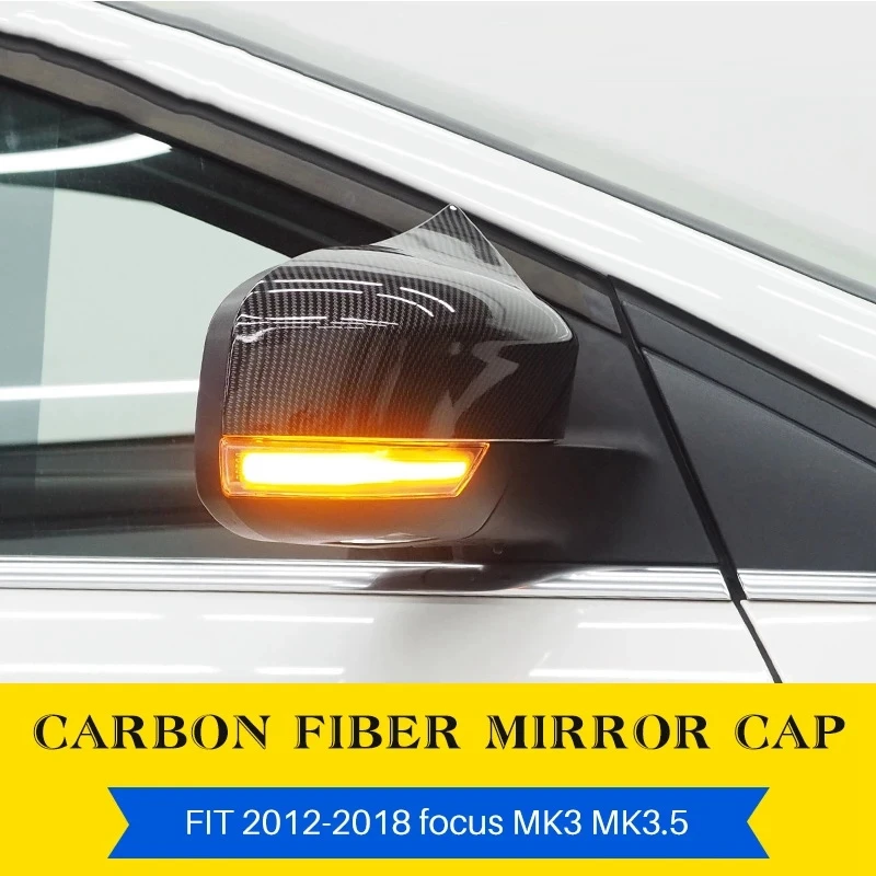 Car Rearview Mirror Cover for Focus 3 - 3,5 2011 2012 2013 2014 2015 2016 2017 2018 Side Wing Mirror Shell Carbon