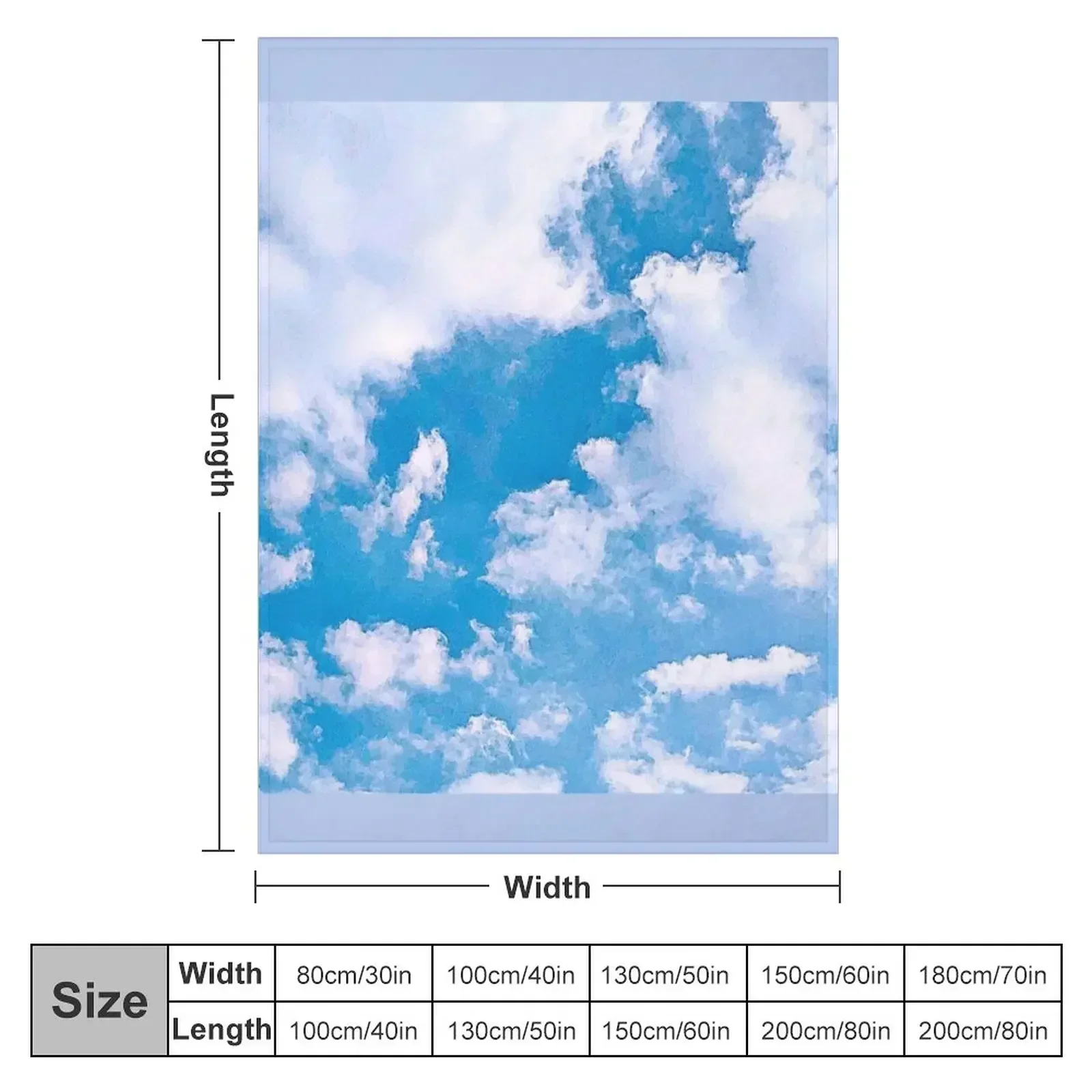 Blue Sky and Pretty Clouds Throw Blanket Sofa Throw Retros Weighted Extra Large Throw blankets ands Hair Blankets