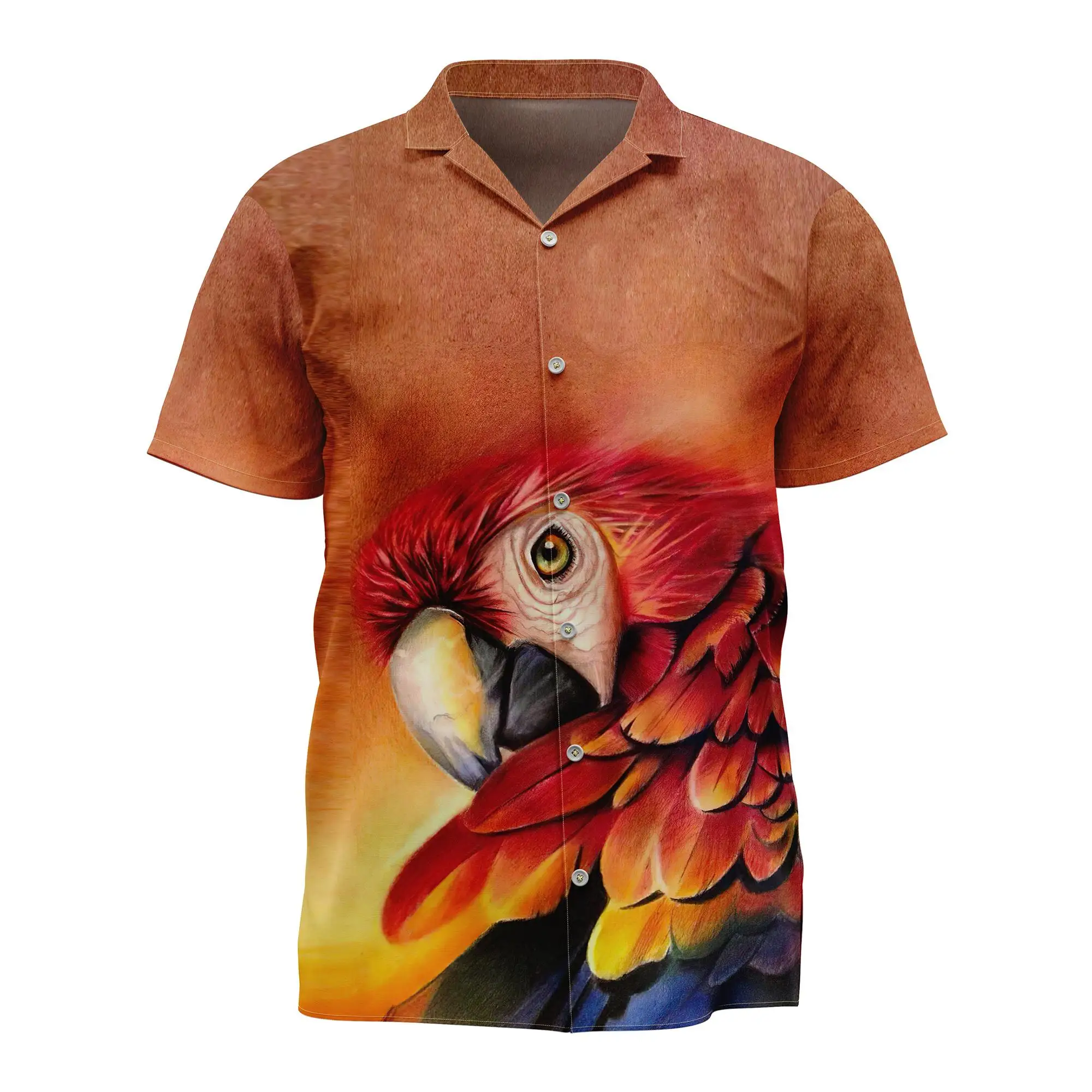 Jumeast Parrot Pattern Men Hawaiian Shirt Tropical Rainforest Birds 3D Print Aloha Shirts Unisex Baggy Streetwear Beach Clothing