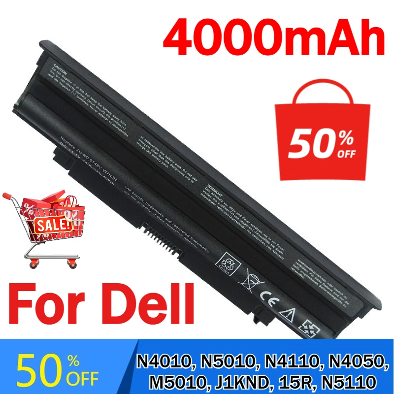 

Batteries for Dell N4010, N5010, N4110, N4050, M5010, J1KND, 15R, N5110