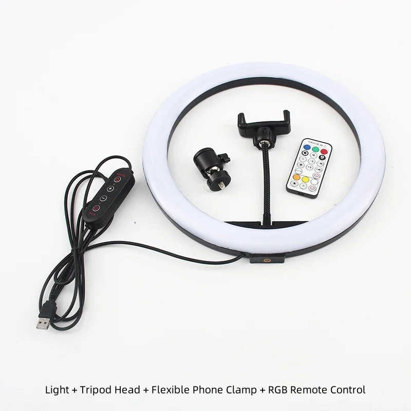 10 inch RGB Triple-Color Ring Light with Tripod Stand: Vanity Light for Selfies, Live Videos, Photography & Makeup Lighting