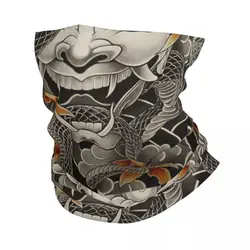 Custom Japan Tattoo Oni Bandana Neck Warmer Women Men Winter Ski Hiking Scarf Gaiter Yakuza Samurai Face Cover