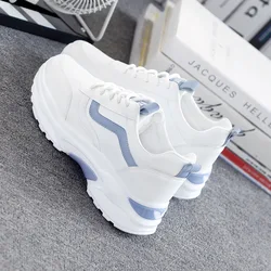 Stylish Women Sports Walking Shoes Student Increasing 5CM Sneakers Youth Girls Cushioning Height Platform Breathable trainers