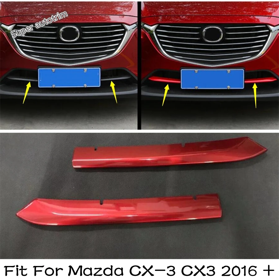 

Lapetus Front Grille Grill Bottom Decoration Strip Cover Trim 2 Pcs Fit For Mazda CX-3 CX3 2016 - 2021 ABS Accessories Exterior