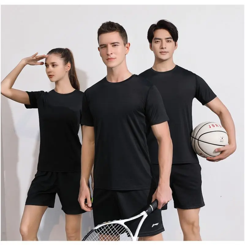 Summer Quick Dried Round Neck T-shirt Customized Printed Embroidered LOGO Sports Outdoor Fitness Short Sleeve Top Running Shirt