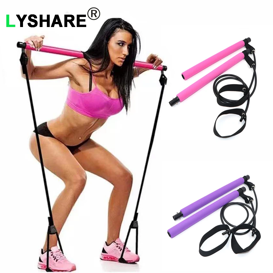 Yoga Pilates Bar Stick Crossfit Resistance Bands Exerciser Pull Rope Gym Workout Trainer Elastic Band Fitness Exercise Equipment