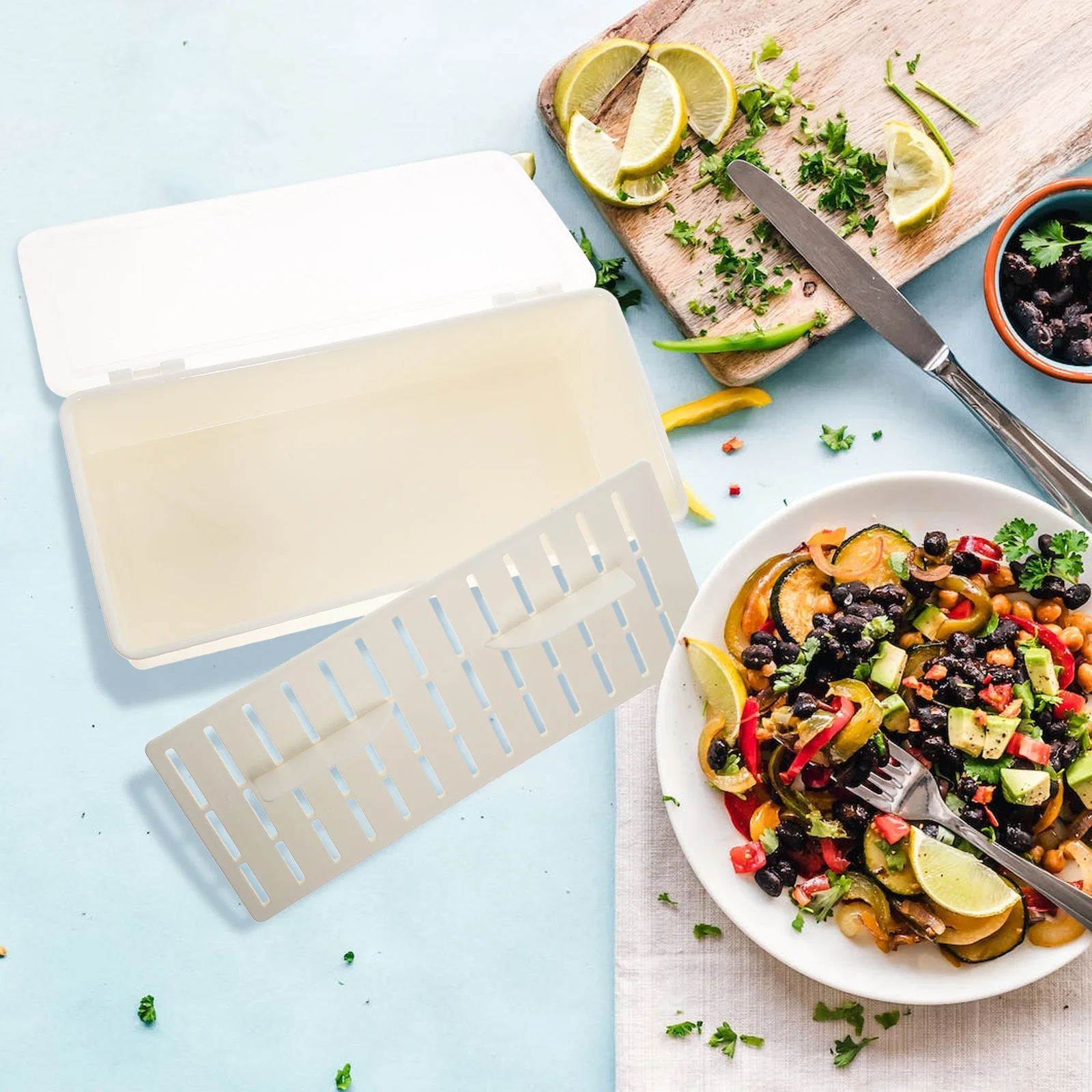 

Chopsticks Storage Case PP Cutlery Box Clear Lid Drainage Kitchen Utensil Organizer Home Hotel Restaurant Supplies