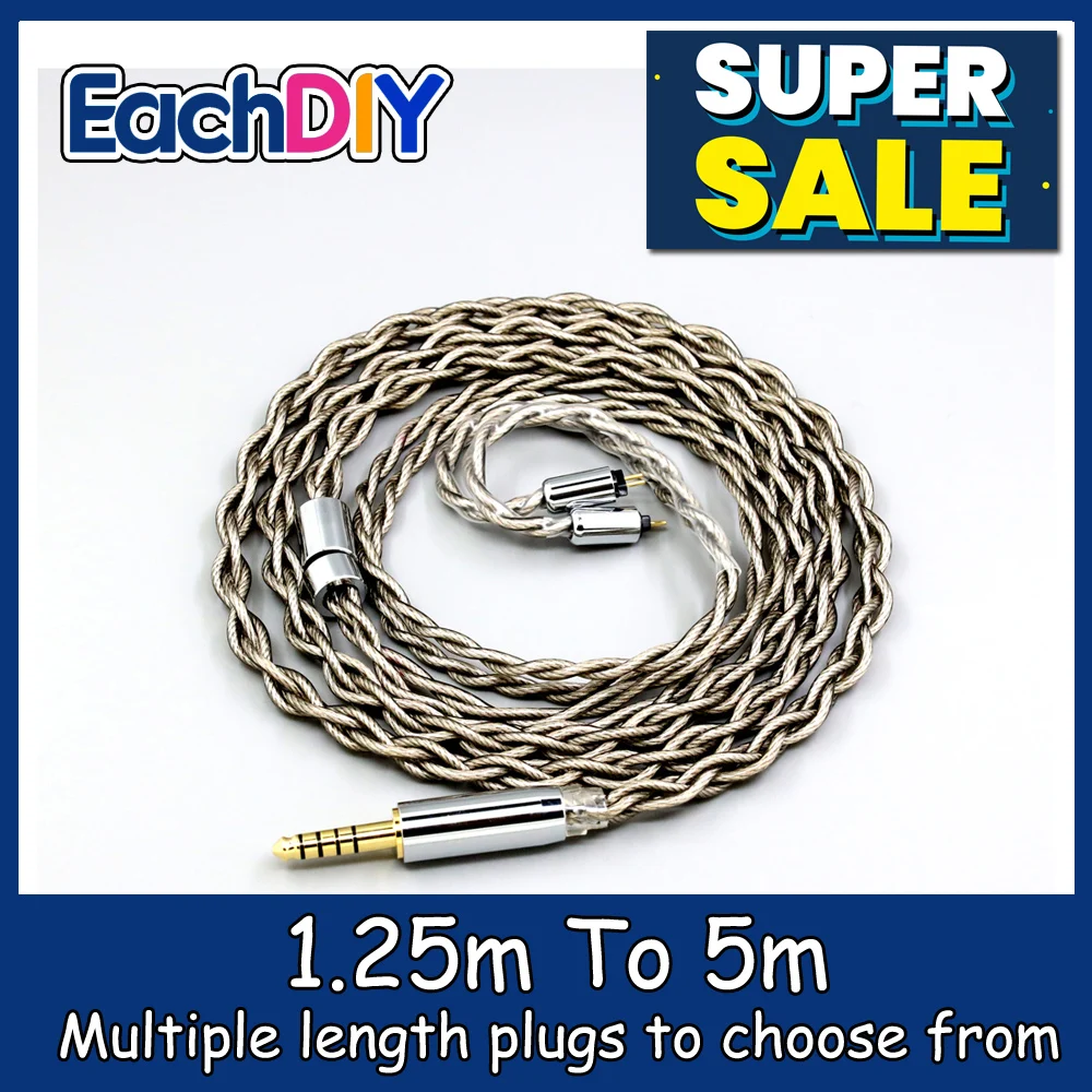 99% Pure Silver + Graphene Silver Plate Shield Earphone Cable For MoonDrop METEOR HARMON RAYS ILLUSTRIOUS Simgot Ea1000 LN008985