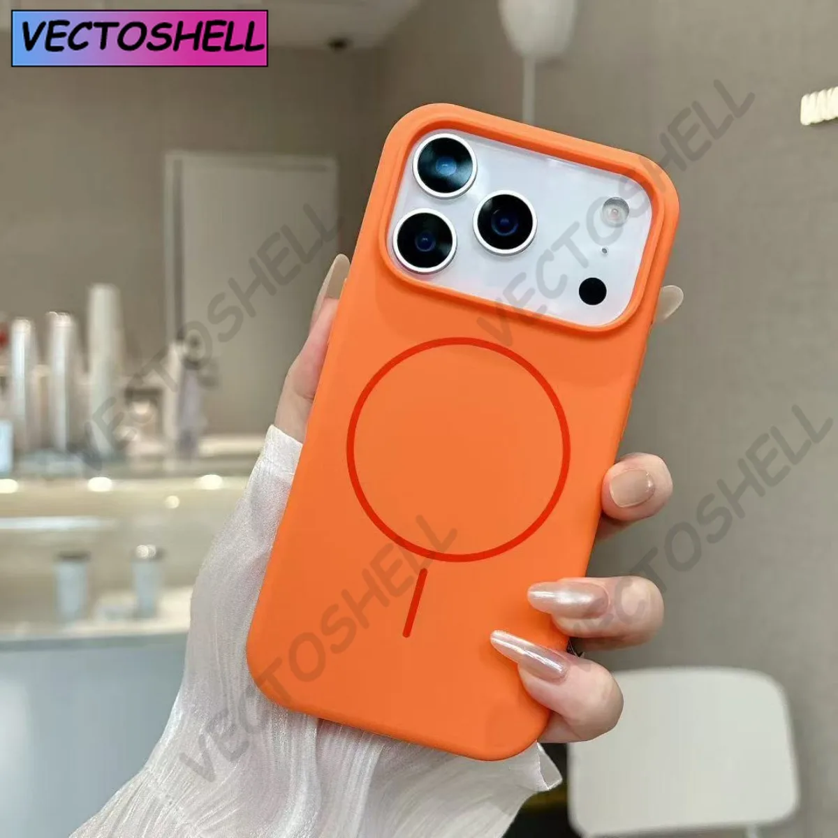 Luksusowe etui na telefon z płynnego silikonu w jednolitym kolorze z obsługą ładowania bezprzewodowego MagSafe, z bumperem, na iPhone 17 Air, 16, 15, 14.