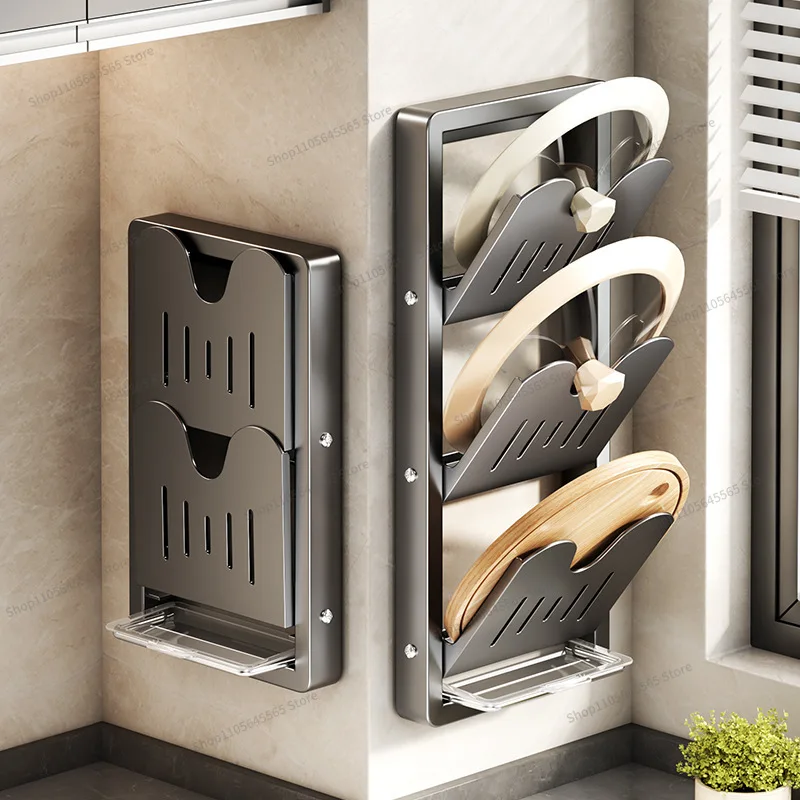 For Kitchen Storage Rack, No Drilling Rack, Wall Mounted Multifunctional Placement and Storage