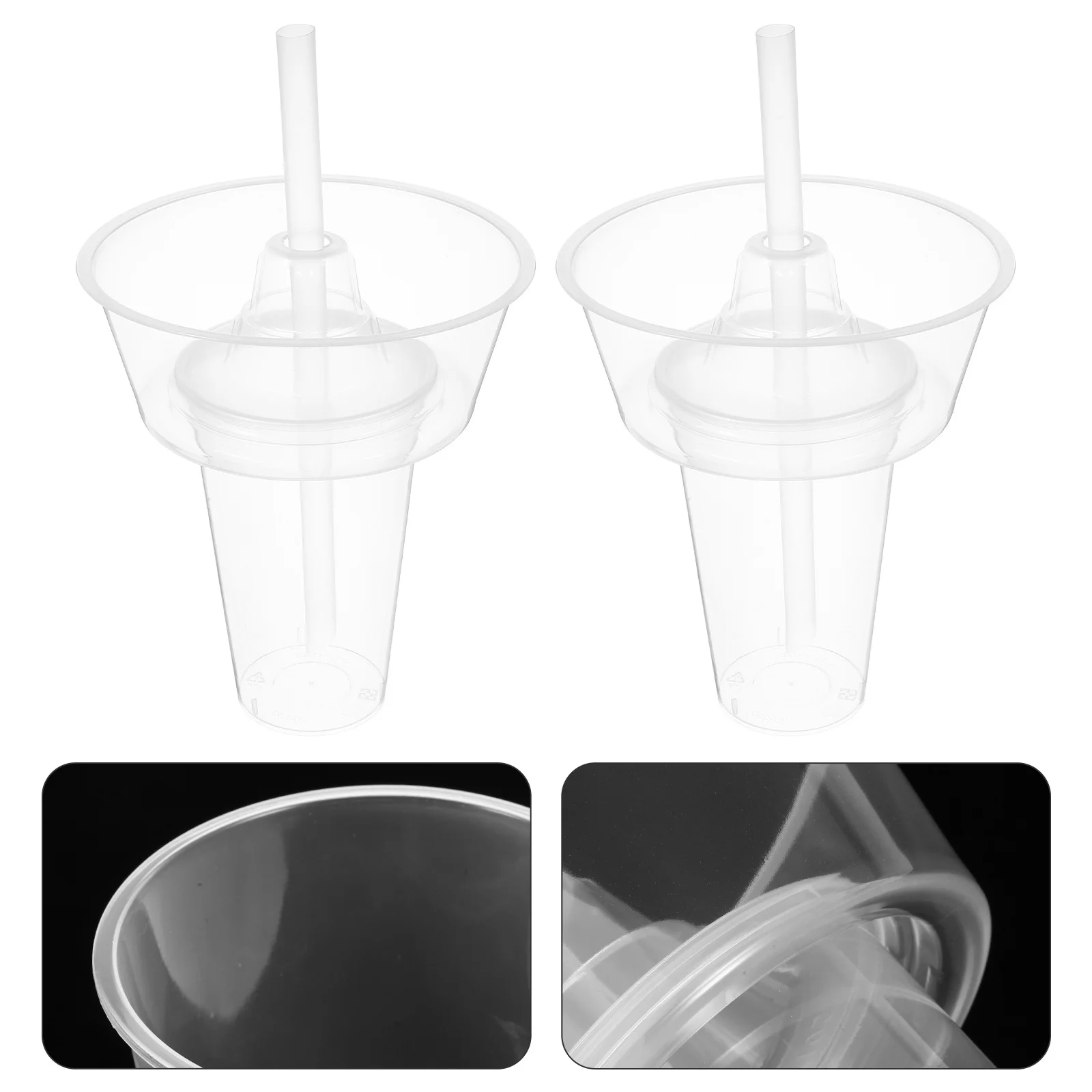 

2Sets Smog Cup Drink and Snack Cup Thickened Hotpot Tumbler Multipurpose Reusable Plastic Bowl Movie Night Cups