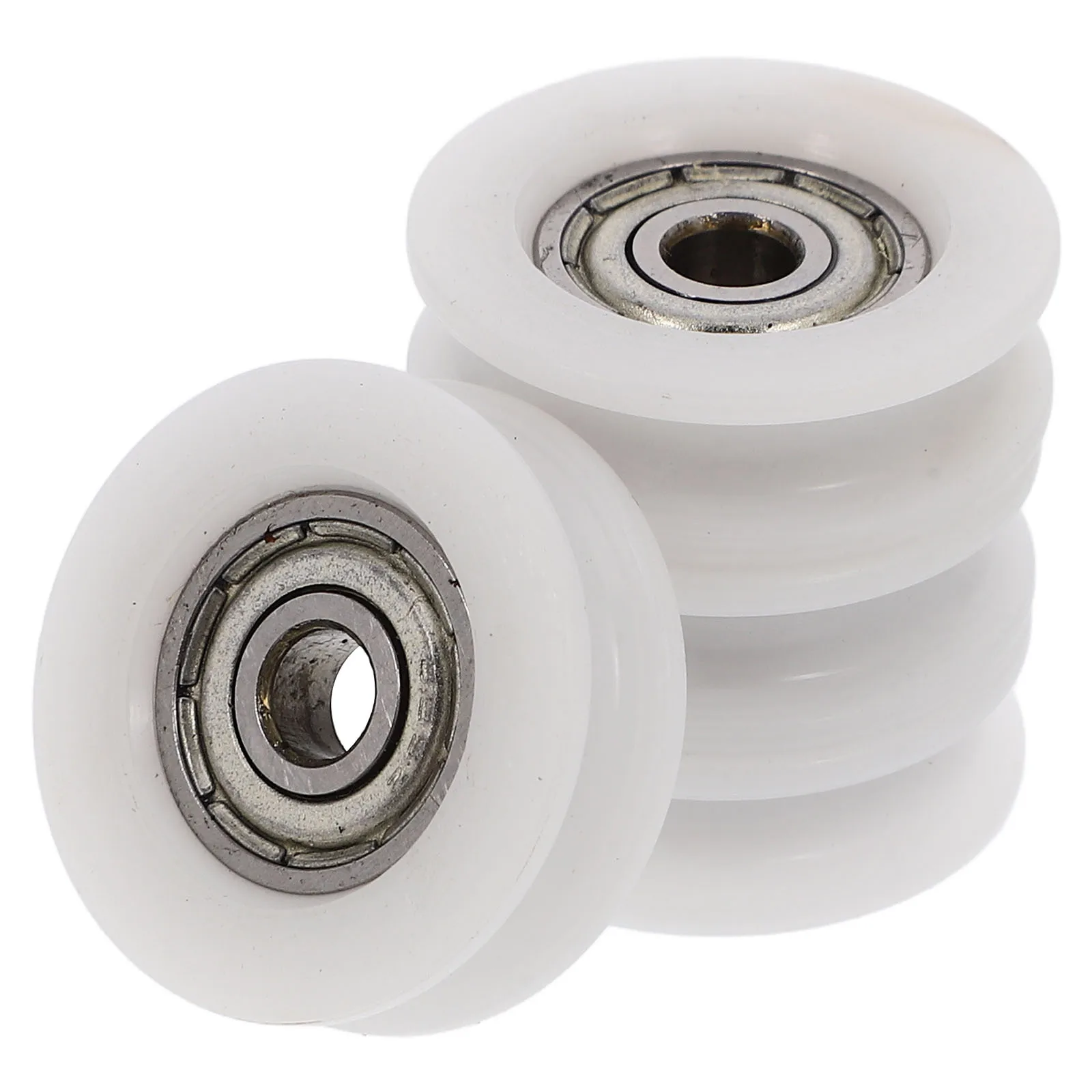 4 قطعة عجلة النايلون الأبيض U الأخدود تحمل الأسطوانة ل انزلاق الباب نافذة درج الأجهزة عملية سلسة هادئة انزلاق الباب