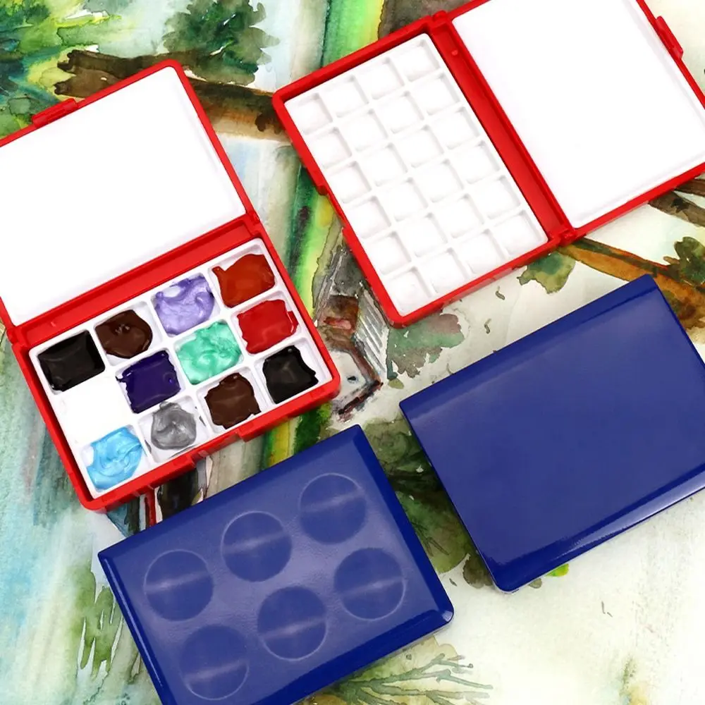 

12/24 Grid Mini Watercolor Box Empty 1ml Painting Pigment Box Portable Watercolor Painting Palette Beginner Storage