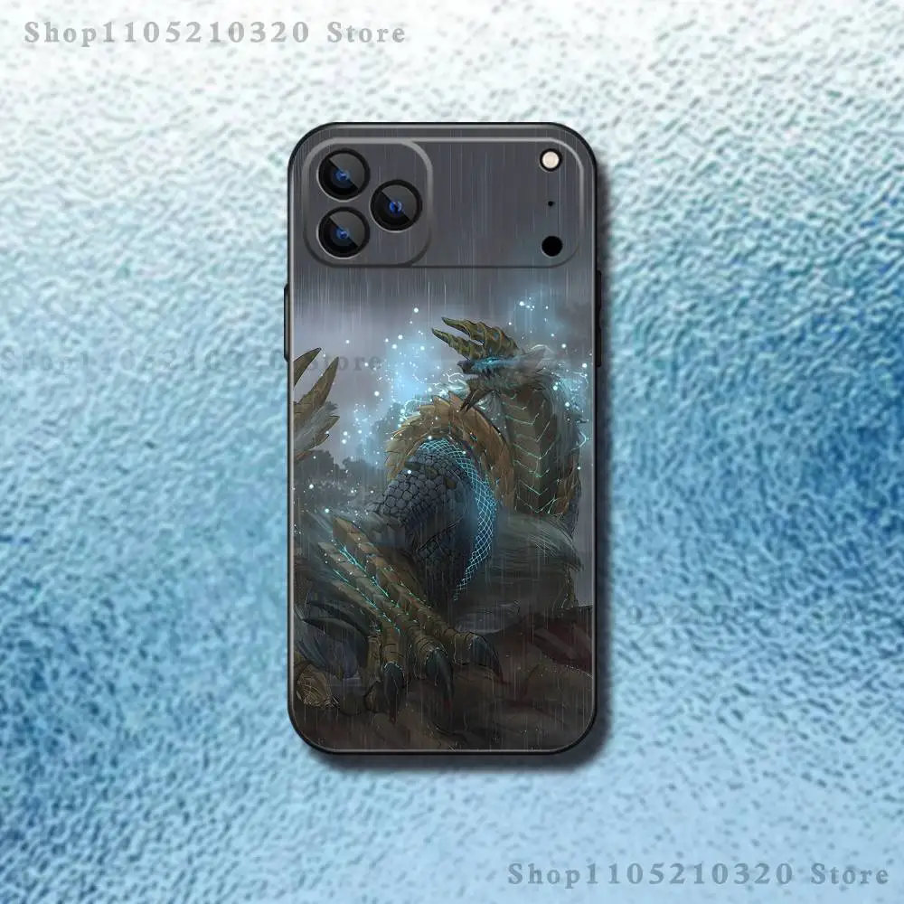 حافظة هاتف Monster Z-Zinogre Hunter لهاتف iPhone 17,16,15,14,13,12,11,Pro,Max,Plus,E,SE4,Air,Mini Black Soft Funda #4