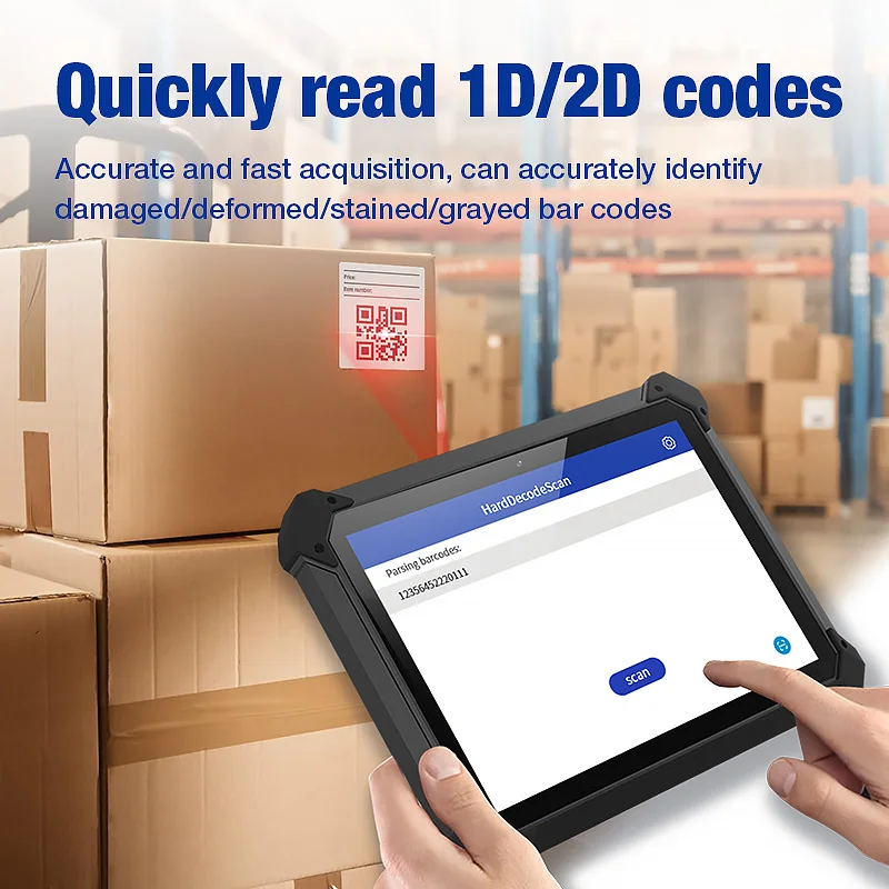 MS10.1 بوصة صناعية متينة Inter N100 3.4Ghz 4G/NFC/ماسح الباركود/قارئ RFID Win 11 Pro Windows Tablet مع منفذ HD-MI LAN