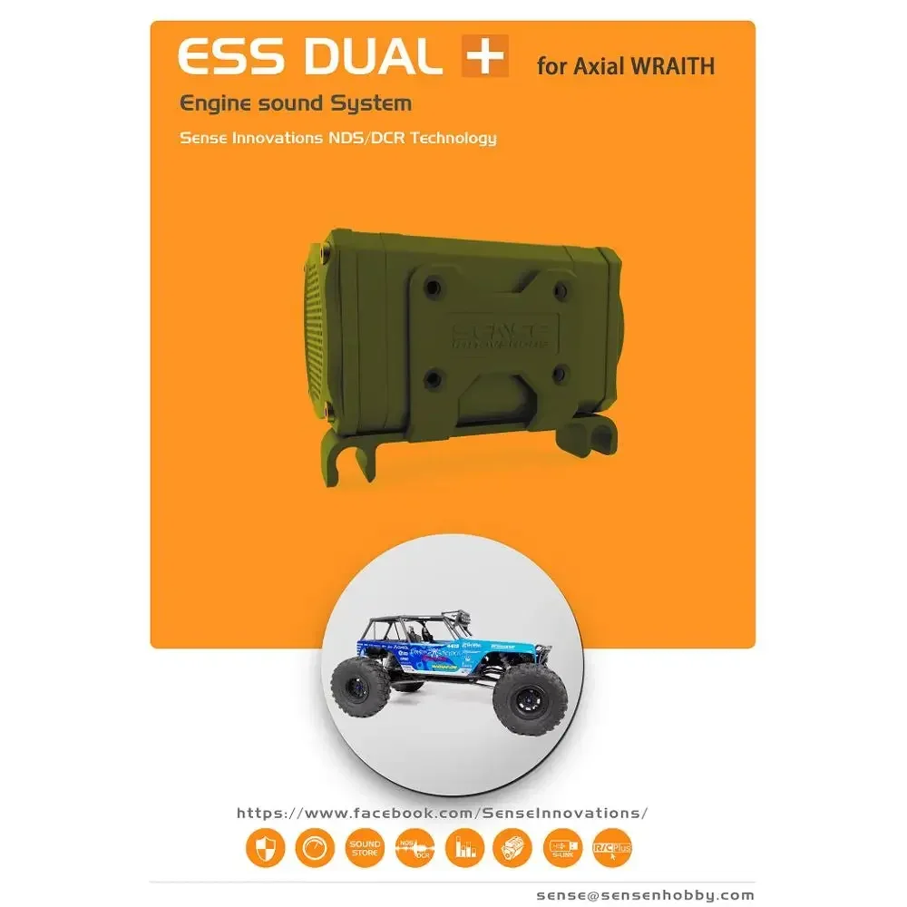 SENSE RC Auto Motor Sound Simulator ESS-ONE ESS-DUAL Plus Motor Sound Simuliertes Modul Set für Axial SCX10 SCX10II, RC Autos