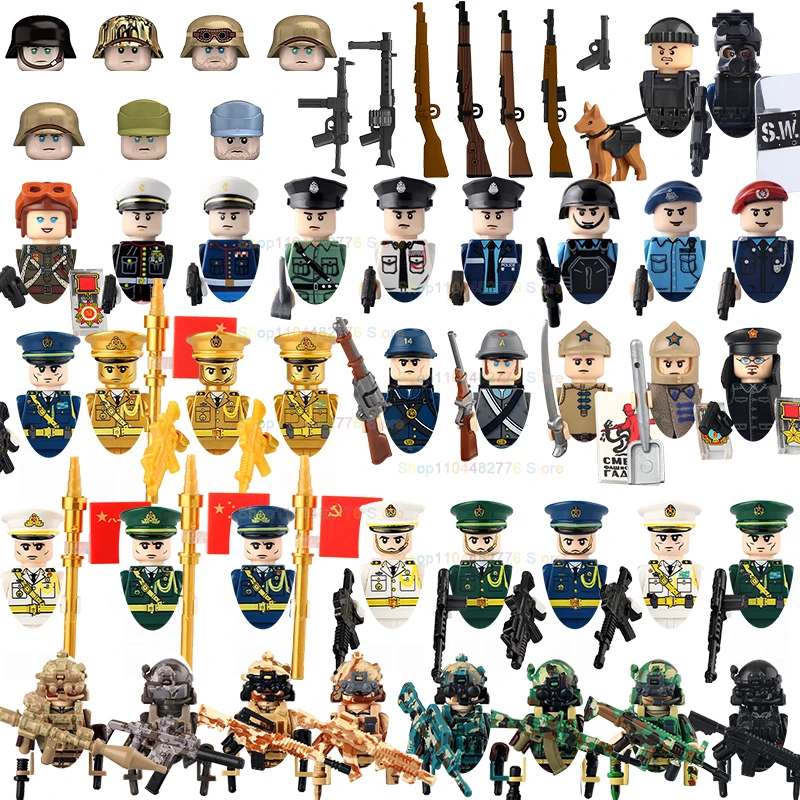 

Soldiers Camouflage Action Figure Bricks Military Armor Helmet Character Building Blocks Accessories Toys For Children