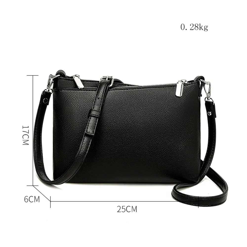 New Fashion Female Shoulder Bag Casual Light Solid Color Women Shoulder Crossbody Bag Double Layer Zipper Pocket Trend Phone Bag