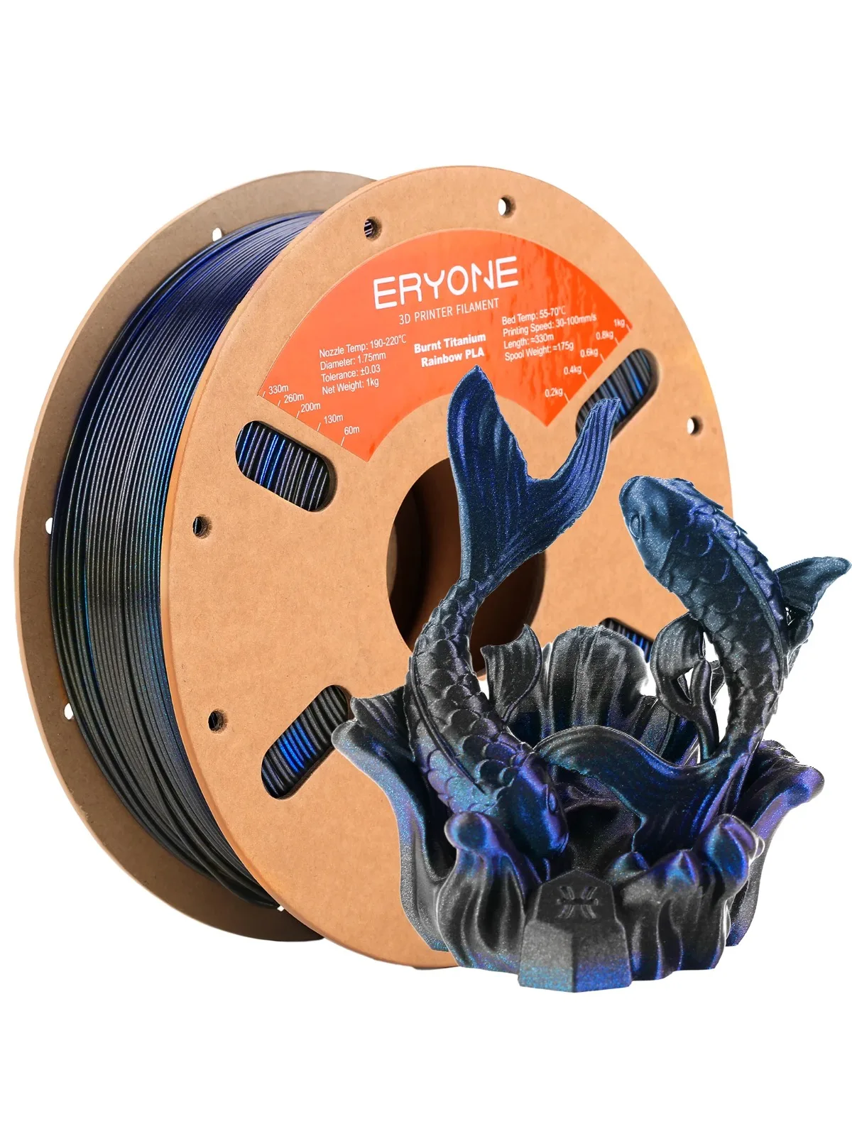 ERYONE 5KG Gebrande Kleur Regenboog PLA Filament 3D Print 1.75mm +/-0.03mm, Meerdere Kleuren Beschikbaar, 1kg/spoel - afbeelding 2