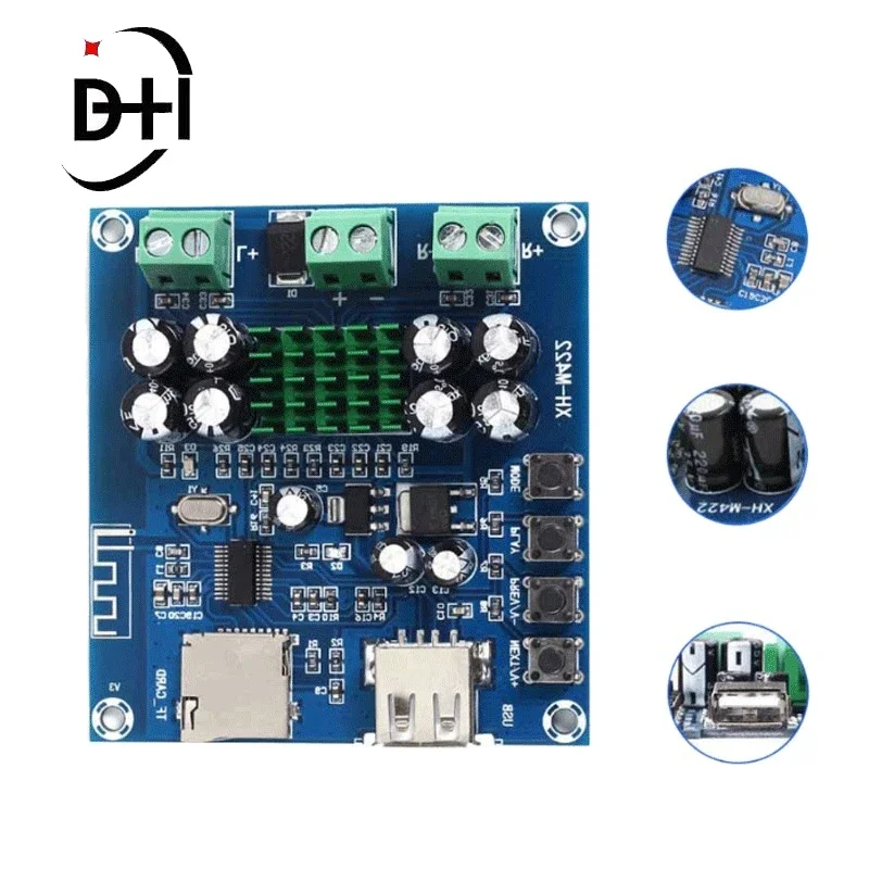 XH-M422 DC12-24V TPA3116D2 50W + 50W Bluetooth 4.0 Amplifier Board Module With Bluetooth U Disk TF Card Player C3-001