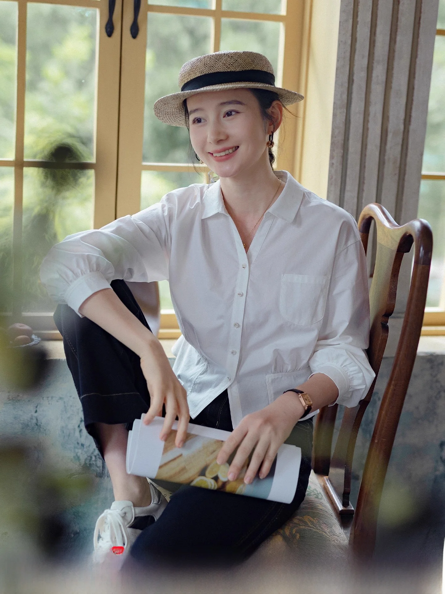 

Женская приталенная хлопковая рубашка Red Tead с длинным рукавом, из чистого хлопка, дышащая, комфортная, весенняя новинка, художественный стиль, белая...