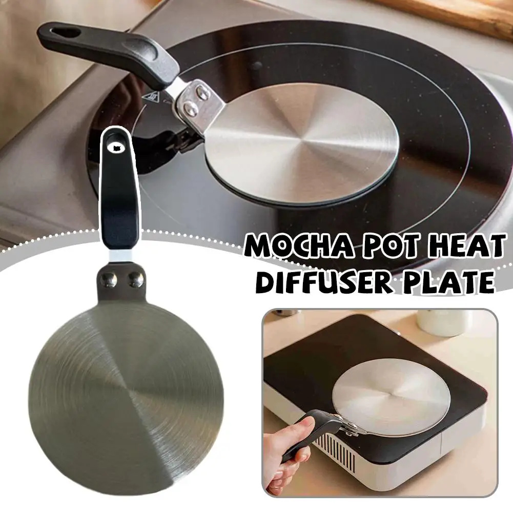 

Kitchen Heat Diffuser Pad Stainless Steel Even Heating Plate with Handle for Gas Stove Induction Cooker Non Stick Cookware