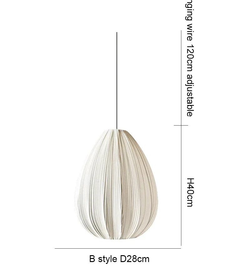 Nordic Wabi Sabi Fabric E27 LED Pendant