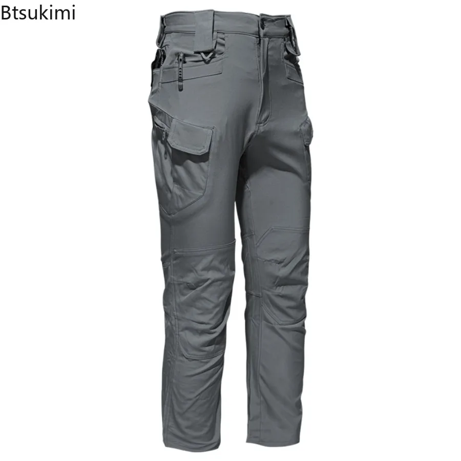 Men's Elasticity Tactical Cargo Pants Outdoor Urban Commute Comfortable Waterproof Multi-pocket Climbing Hiking Casual Pants