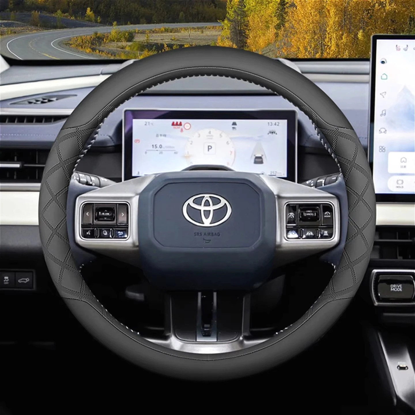 Microfiber Leather Car Steering Wheel Cover for Toyota Camry Corolla RAV4 Highlander C-HR GR86 Sienna 2023 2024 2025 Accessories