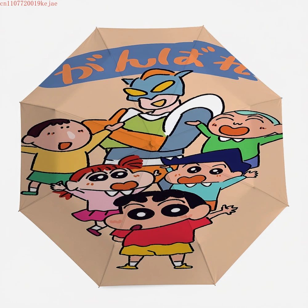 

Crayon Shin-chan Action Mask & Friends Ganbare Print Folding Umbrella, Anime Themed Windproof Travel Umbrella for Rain and Sun